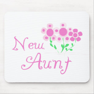 New Aunt Pink Flowers Tshirts and Gifts Mouse Mat