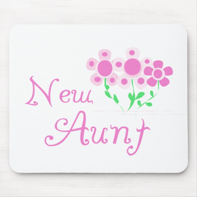 New Aunt Pink Flowers Tshirts and Gifts Mouse Mat (Front)