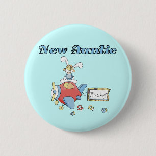 New Auntie - Aeroplane Tshirts and Gifts 6 Cm Round Badge