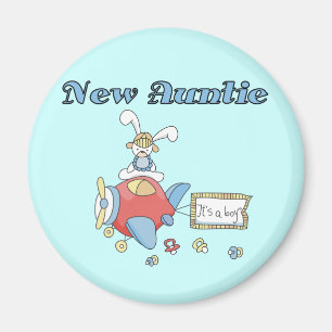 New Auntie - Aeroplane Tshirts and Gifts Magnet