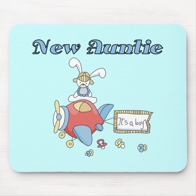 New Auntie - Aeroplane Tshirts and Gifts Mouse Mat (Front)
