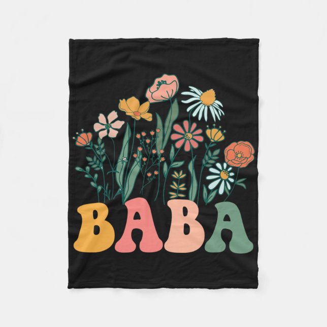 New Baba Wildflower First Birthday &amp; Baby Show Fleece Blanket (Front)