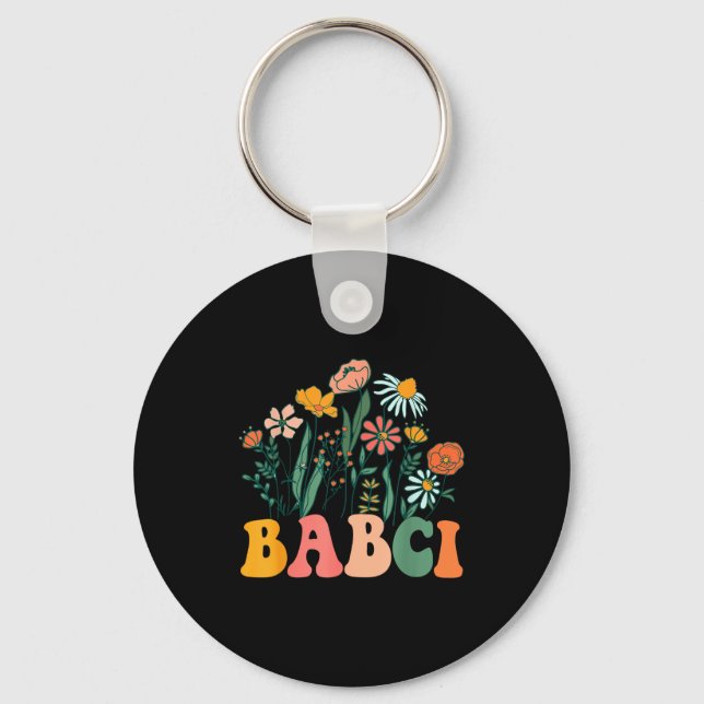 New Babci Wildflower First Birthday &amp; Baby Sho Key Ring (Front)