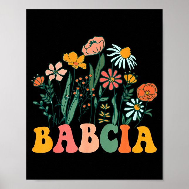 New Babcia Wildflower First Birthday &amp; Baby Sh Poster (Front)