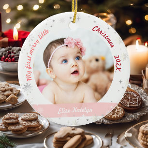 New Baby 2 Photos My First Merry Little Christmas Ceramic Tree Decoration
