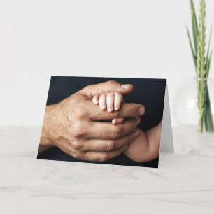 New Baby and Daddy's Hands Card