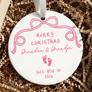 New Baby Announcement Christmas  Ceramic Tree Decoration