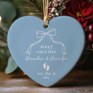 New Baby Announcement Christmas  Ceramic Tree Decoration