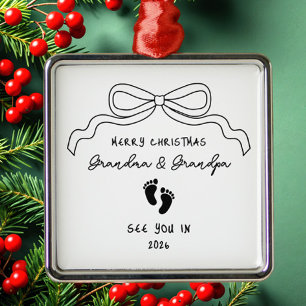 New Baby Announcement Christmas  Metal Tree Decoration