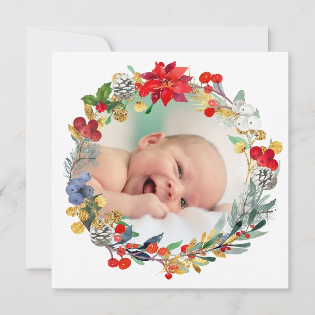 new baby announcement Merry Christmas (Front)