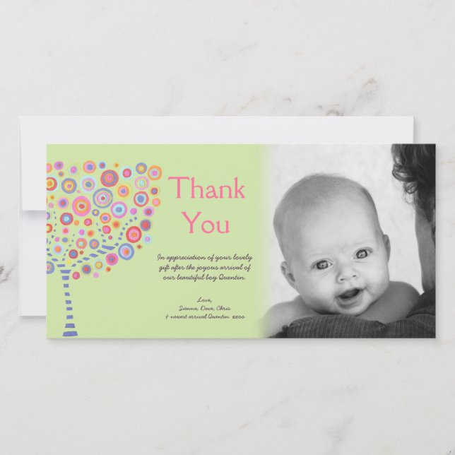 New Baby Arrival Gift Thank You Photocard (Front)