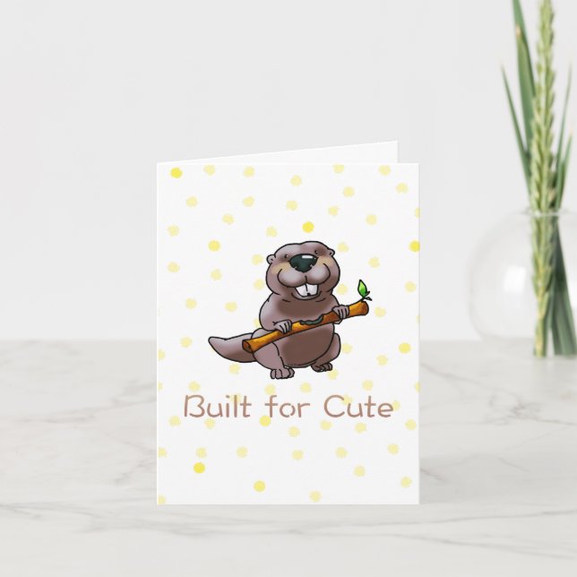 New Baby Beaver Card – Built for Cute (Front)