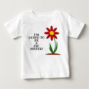 New Baby Big Sister Flower Toddler Tshirt