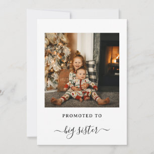 New Baby Big Sister Holiday Announcement Card