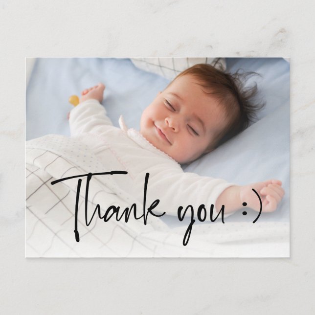 New Baby Birth Announcement Thank You Postcard (Front)
