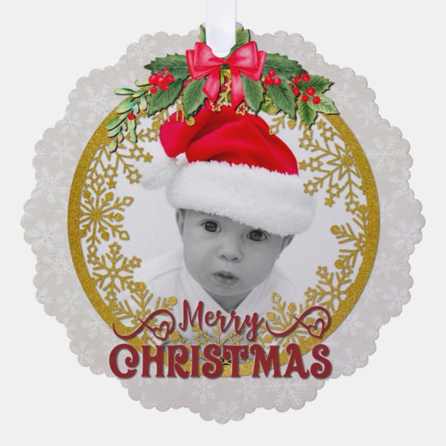 New baby birth stats Christmas, Birth Announcement (Front)