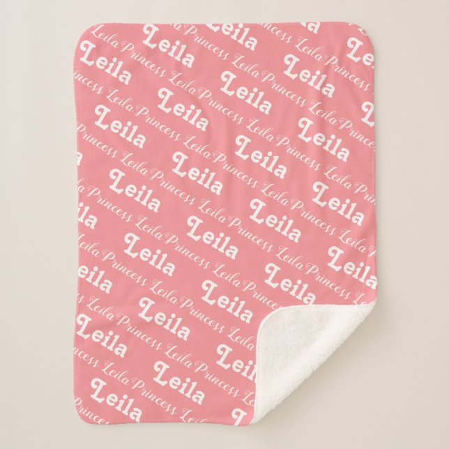 New baby blanket | PInk Personalised Name Baby |  (Front)