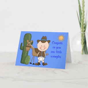 New Baby Boy and Pony Congratulations - Western Card