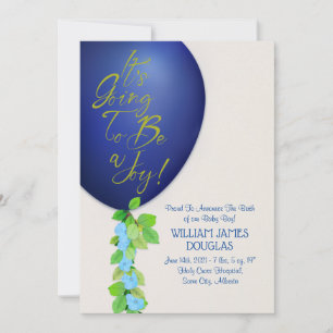 New Baby Boy Announcement Card