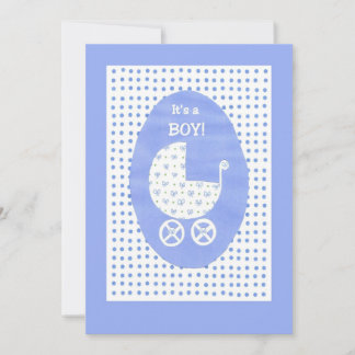 New Baby Boy Announcement Card - customisable
