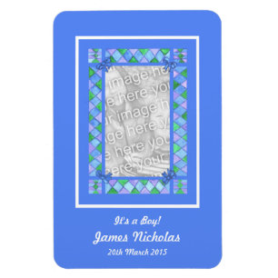 New Baby Boy Announcement Flexible Magnet