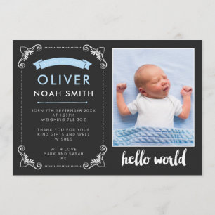 New baby boy announcement/thank you card