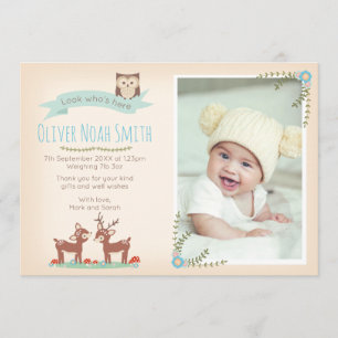 New baby boy announcement/thank you card
