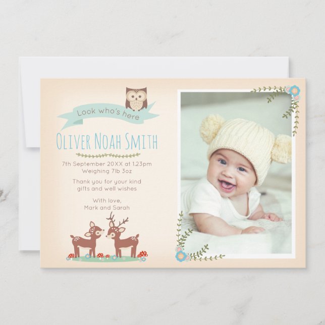 New baby boy announcement/thank you card (Front)