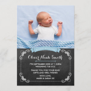 New baby boy announcement/thank you card