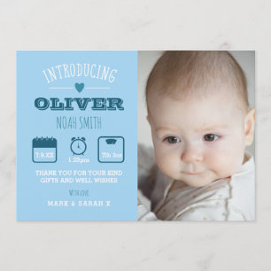 New baby boy announcement/thank you card