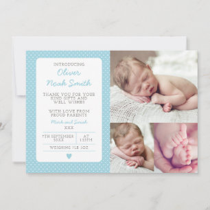 New baby boy announcement/thank you card