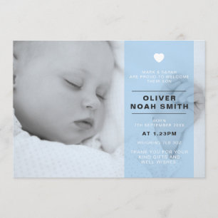 New baby boy announcement/thank you card
