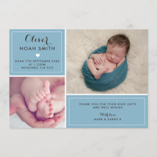 New baby boy announcement/thank you card
