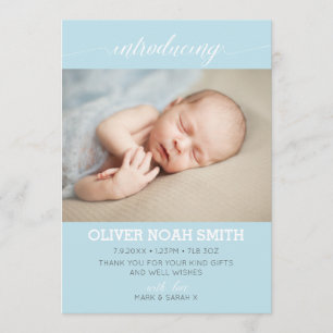 New baby boy announcement/thank you card