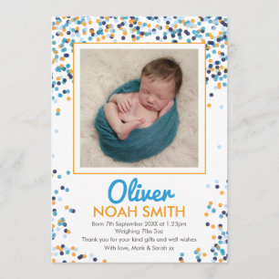 New baby boy announcement/thank you card