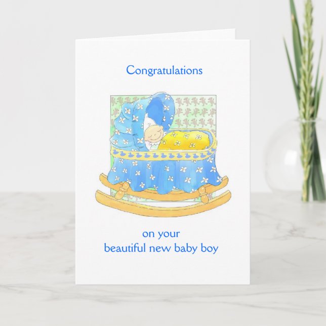 New baby boy card (Front)