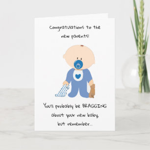 New Baby Boy Change the Subject Congratulations Card