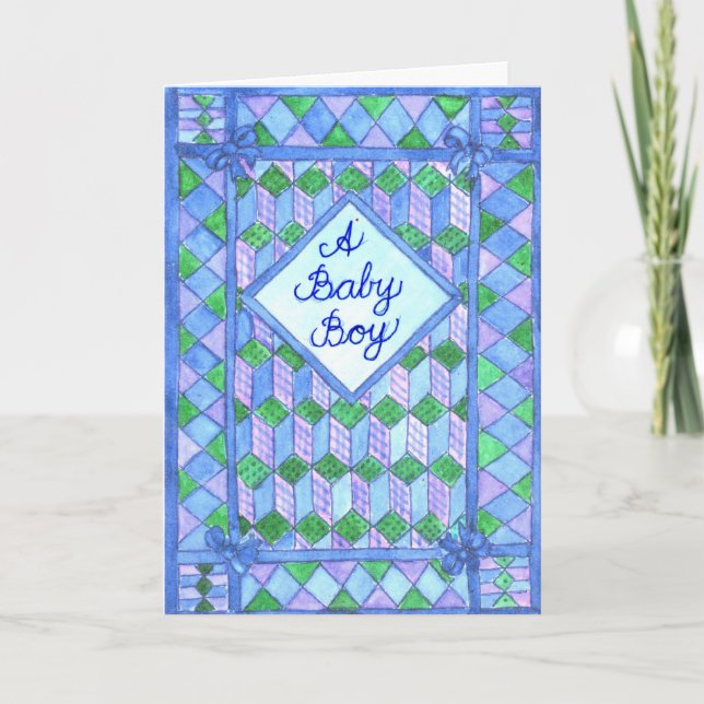 New Baby Boy Congratulations Card (Front)
