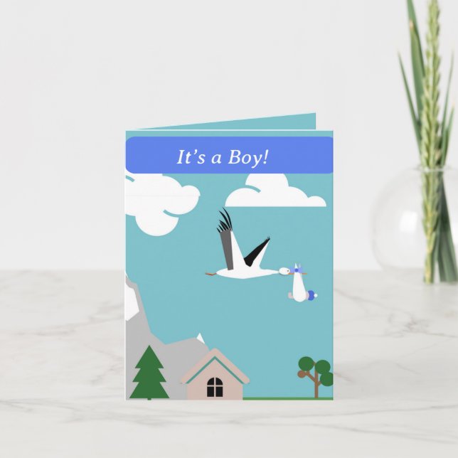 New Baby Boy Editable  Card (Front)