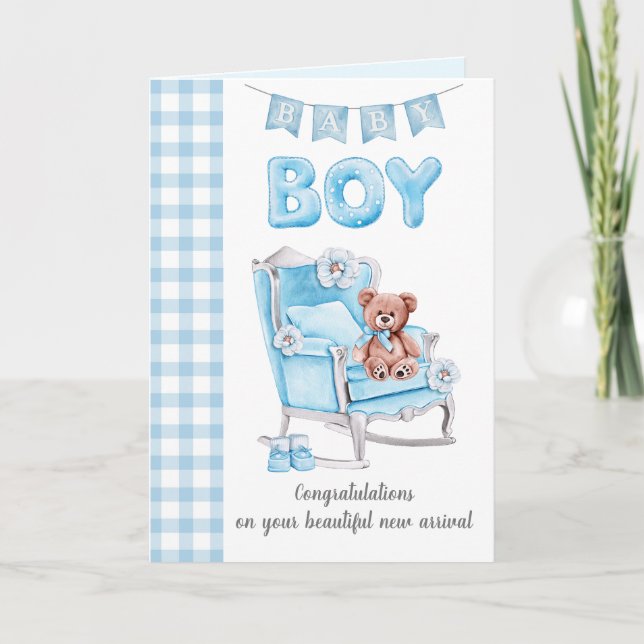 New baby boy greeting card (Front)
