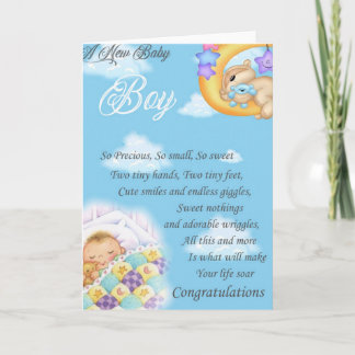 New Baby boy greetings cards