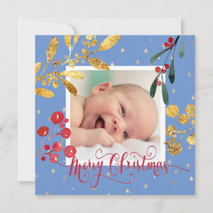 new baby boy Merry Christmas Holiday Card