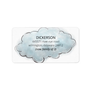 New Baby Boy Now Family of # Cloud Return Address Label