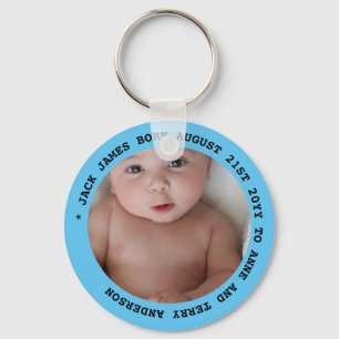 NEW BABY BOY PHOTO FAVORS Text Gifts Under $4 Key Ring