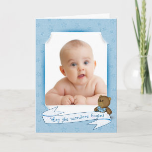 New Baby Boy Photo Frame Announcment Announcement