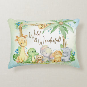 New Baby Boy Safari Animals Wild and Wonderful Decorative Cushion