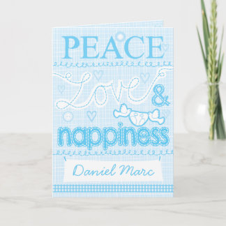 New Baby boy stitched card