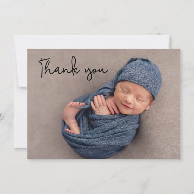 New baby brother Announcement Photo Thank you (Front)