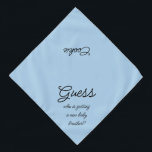 New Baby Brother Script Typography Blue Pet Bandana<br><div class="desc">Baby blue bandanna, with a cute text announcement... .Guess Who's getting a new baby brother? Because your pet is part of the family too! Perfect for your announcing a new pet or baby! Also perfect for gender reveal! The background colour is customisable to any colour you desire, as are the...</div>