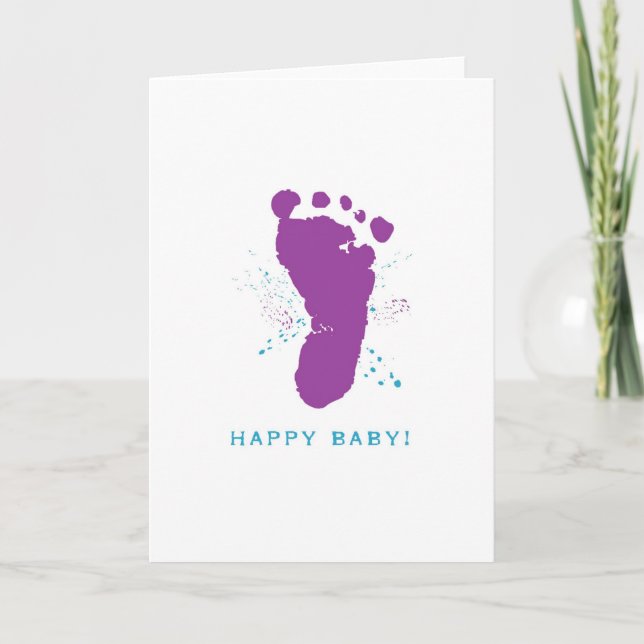 New Baby Card: Footprint Card (Front)
